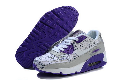 Nike Air Max 90 Womenss Shoes New White Purple Outlet Store